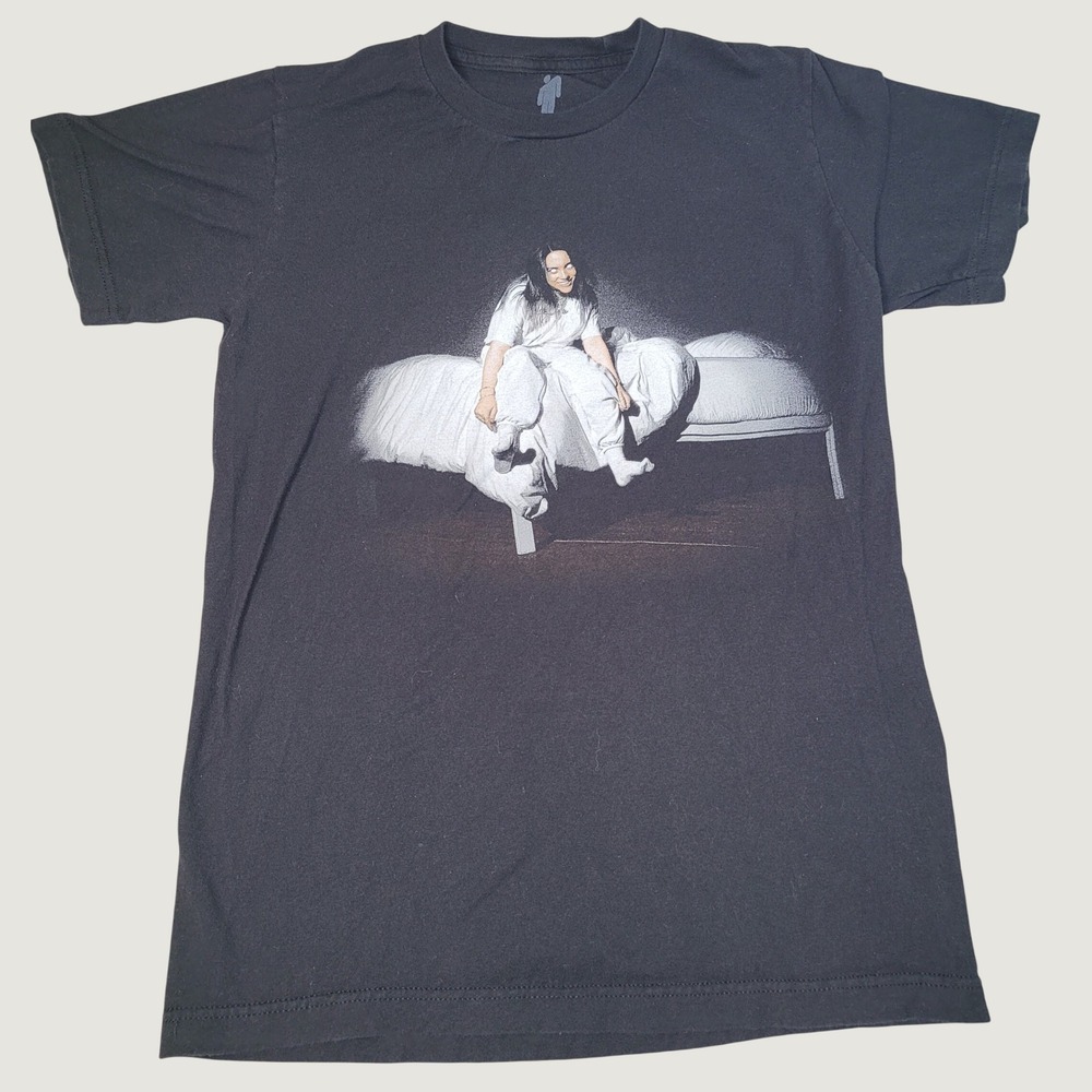 Billie Eilish When We All Fall Asleep Where Do We Go Black T-Shirt Small Tee